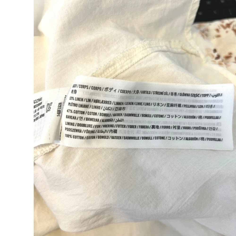 Abercrombie & Fitch Floral Puff Sleeve Linen Top XS - Picture 7 of 7